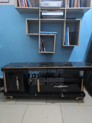 Stylish Bk Marble Tv Stand / Center Table With Storage (Modern Design)