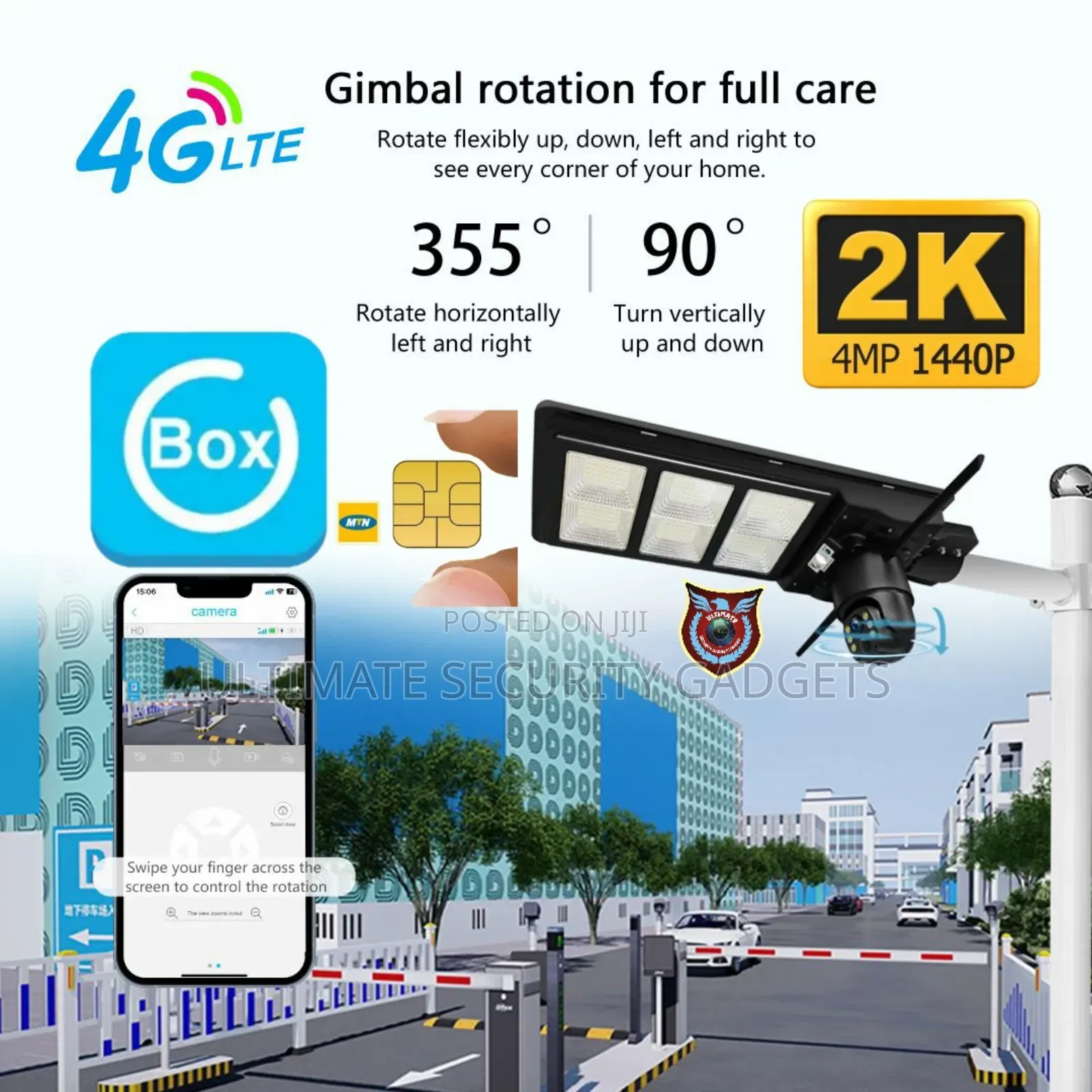 4g Sim Camera Solar Street Light With Free MTN Sim