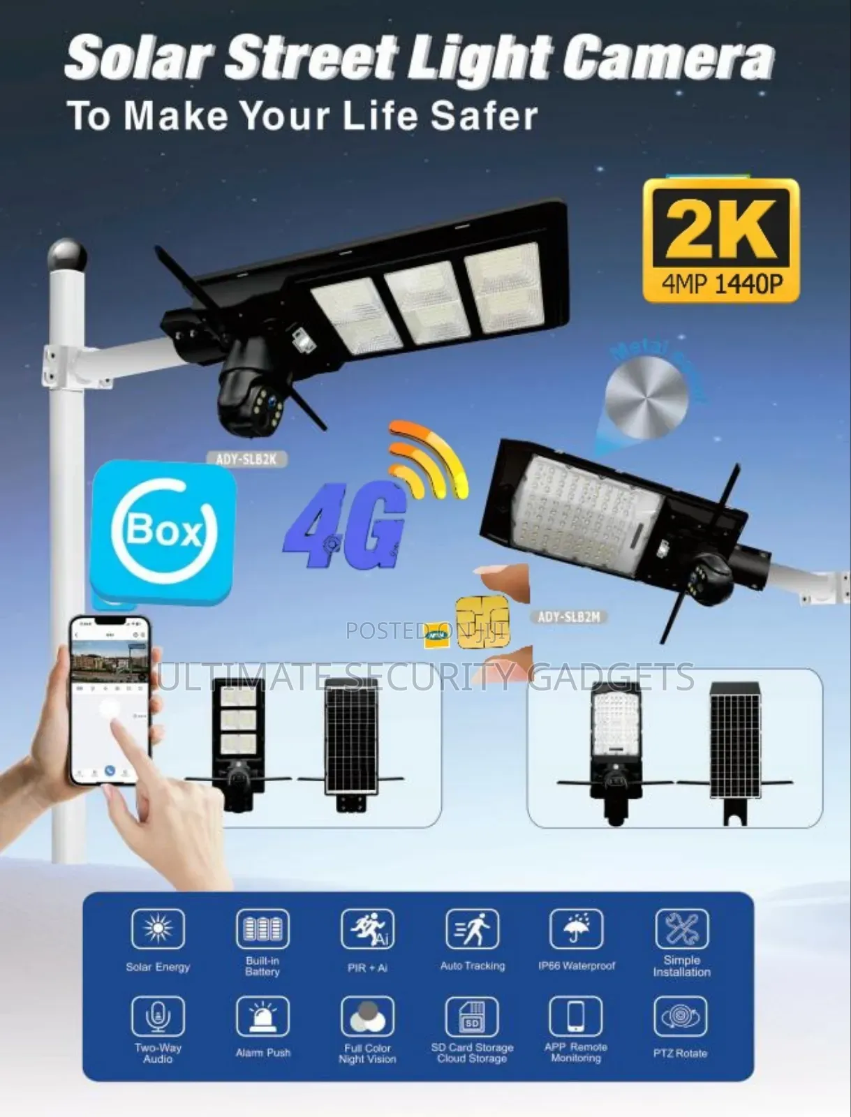 4g Sim Camera Solar Street Light With Free MTN Sim