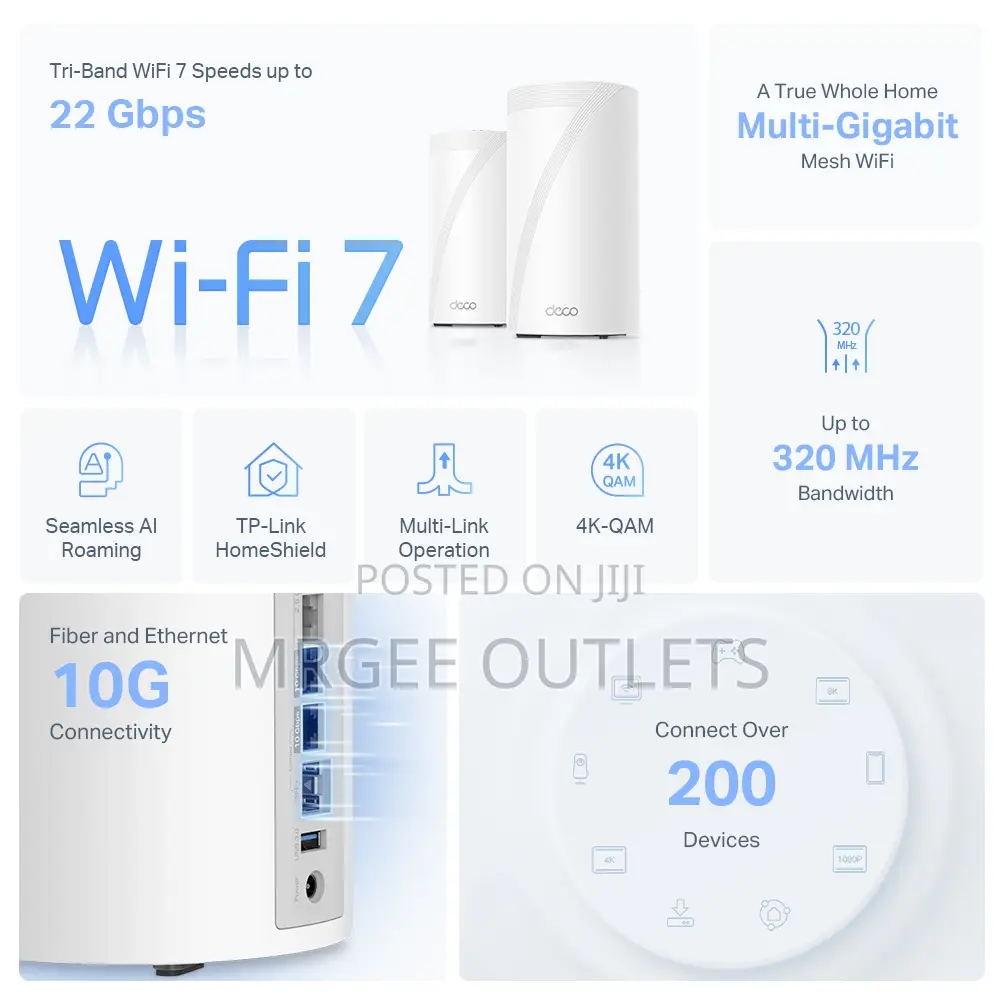 Tp-Link Be22000 Whole Home Mesh Wi-Fi 7 System
