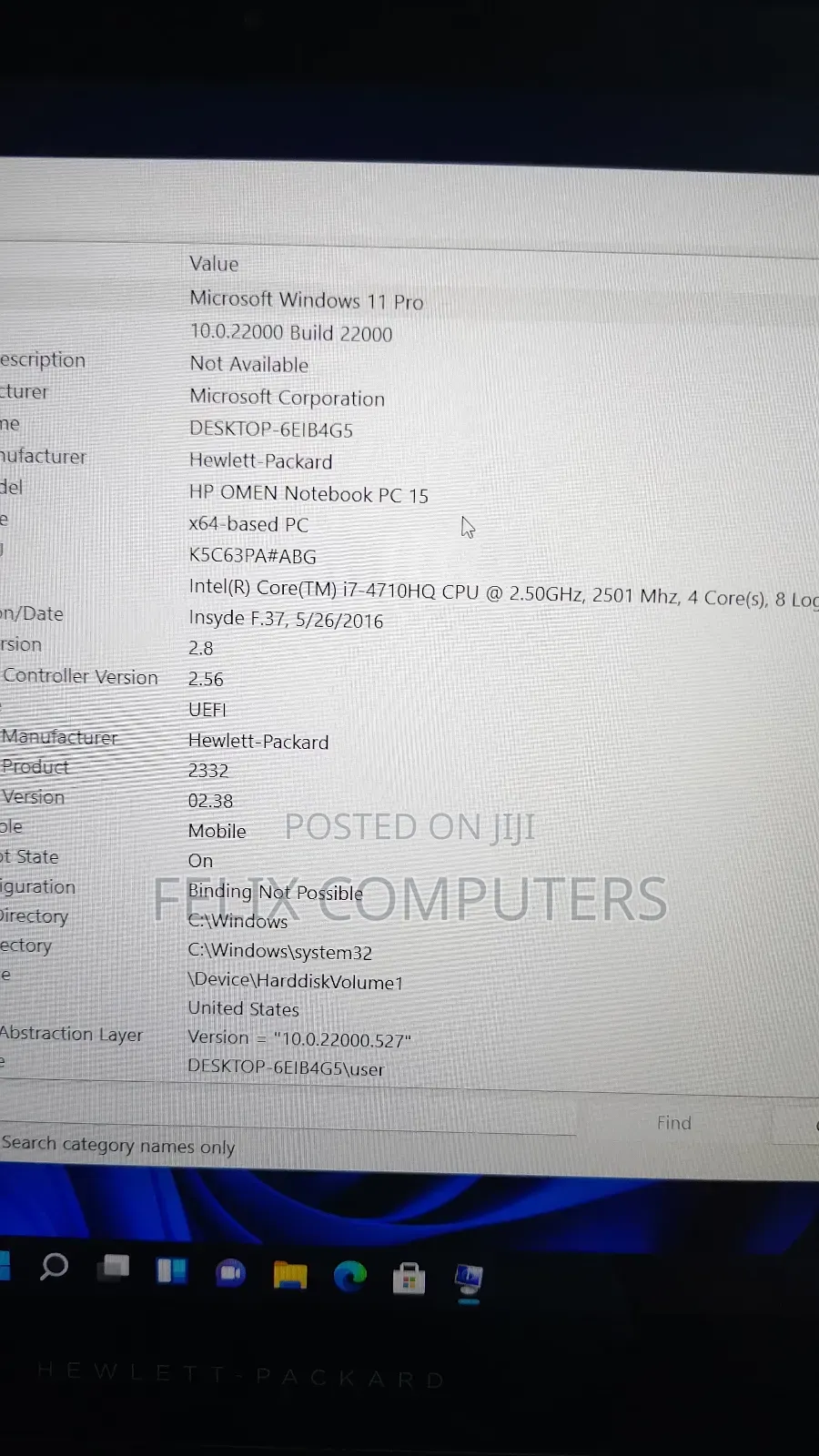 Laptop HP Omen 15 16GB Intel Core i7 SSD 512GB