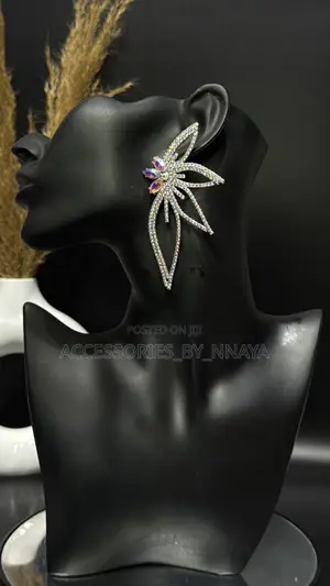 Silver Star Tear Drop Earrings
