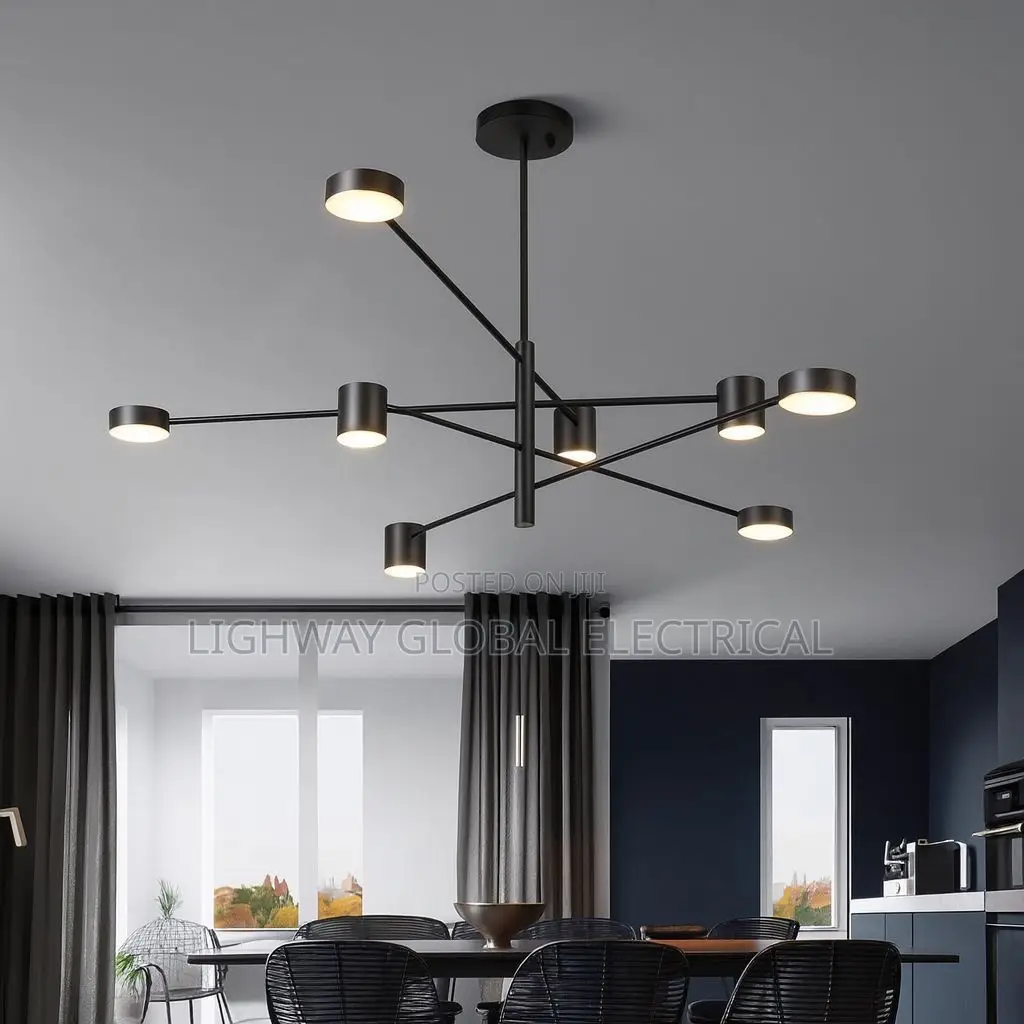 Simple Black Nordic Living Room Chandelier
