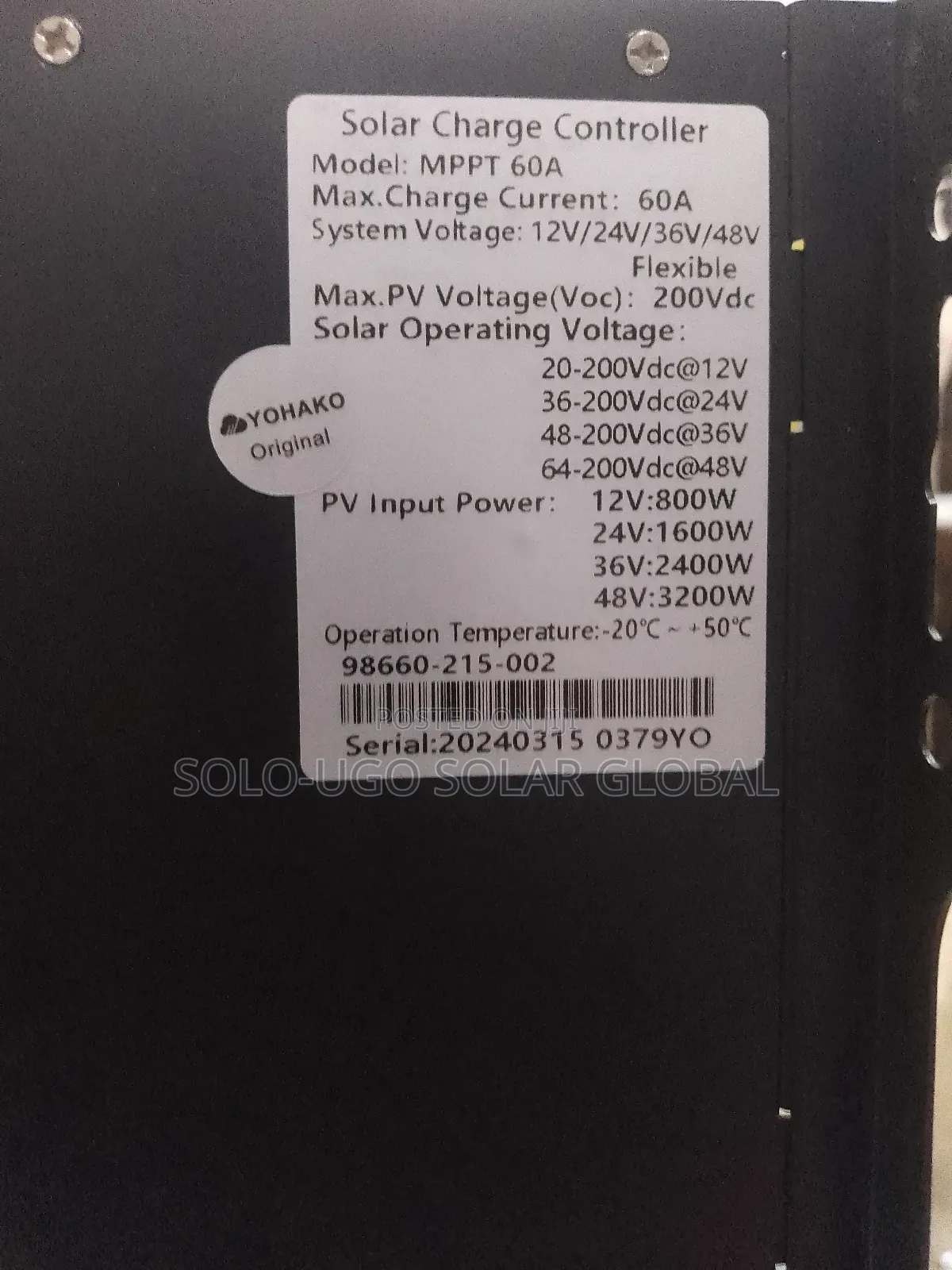 60ah Yohako Charge Controllers