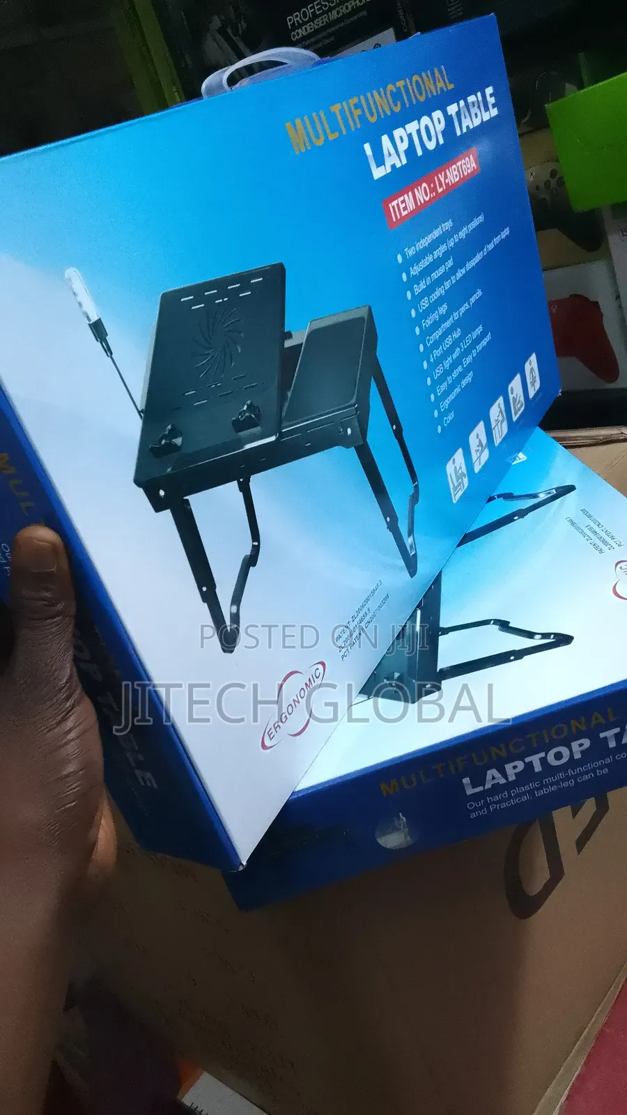 Multifunctional Laptop Table With Built-in Cooling Fan