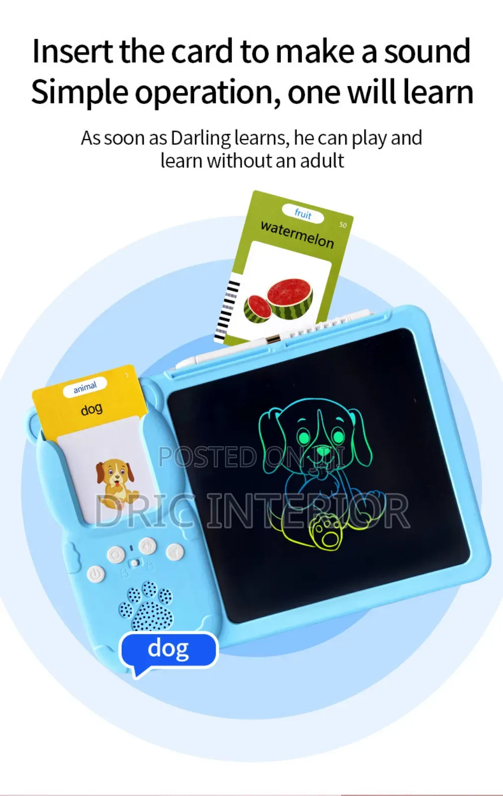 LCD Writing Tablet With Talking Flash Cards Reader