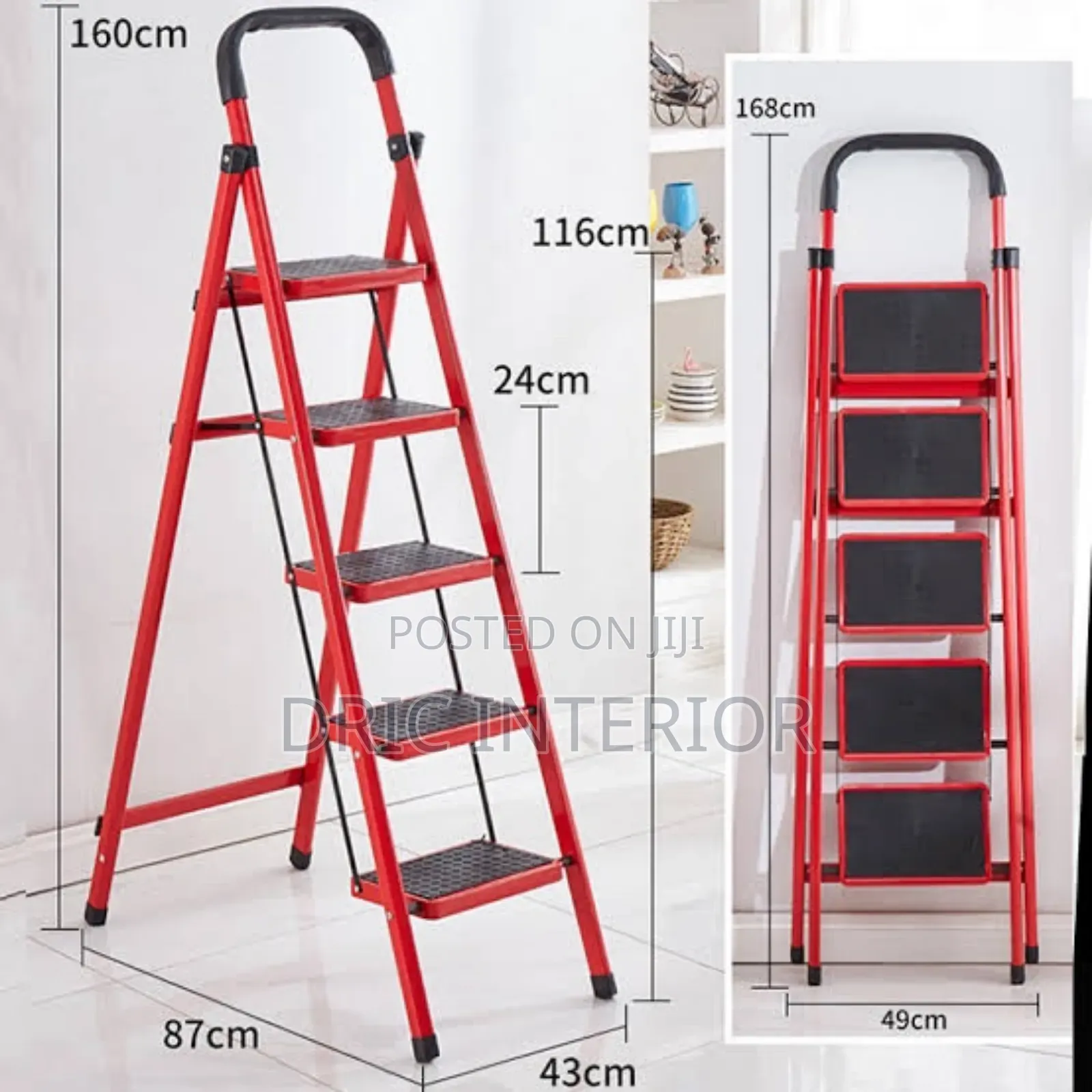 Multipurpose 5 Steps Foldable Steel Ladder