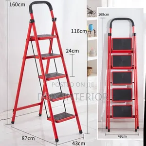 Multipurpose 5 Steps Foldable Steel Ladder