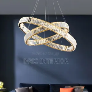 Ring Led Chandelier Lamp Crystal Suspension Pendant Light