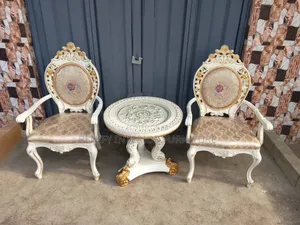 Luxury Royal Classic Balcony Chair Set (2 Chairs + Center Table)