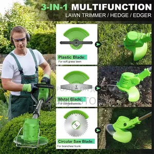 Rechargeable Lawn Mower/Grass Cutter With Tyres + 2 Batteries
