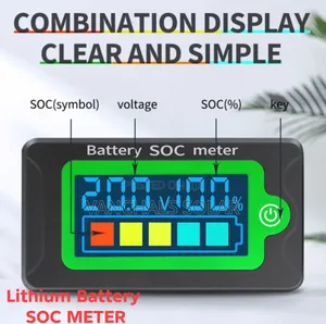 Lithium Battery Meter Monitor/Soc Meter 12v - 72v