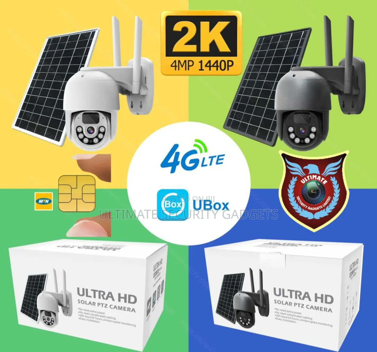 4g Sim Solar Powered PTZ Speed Dome Camera With Free MTN Sim Card