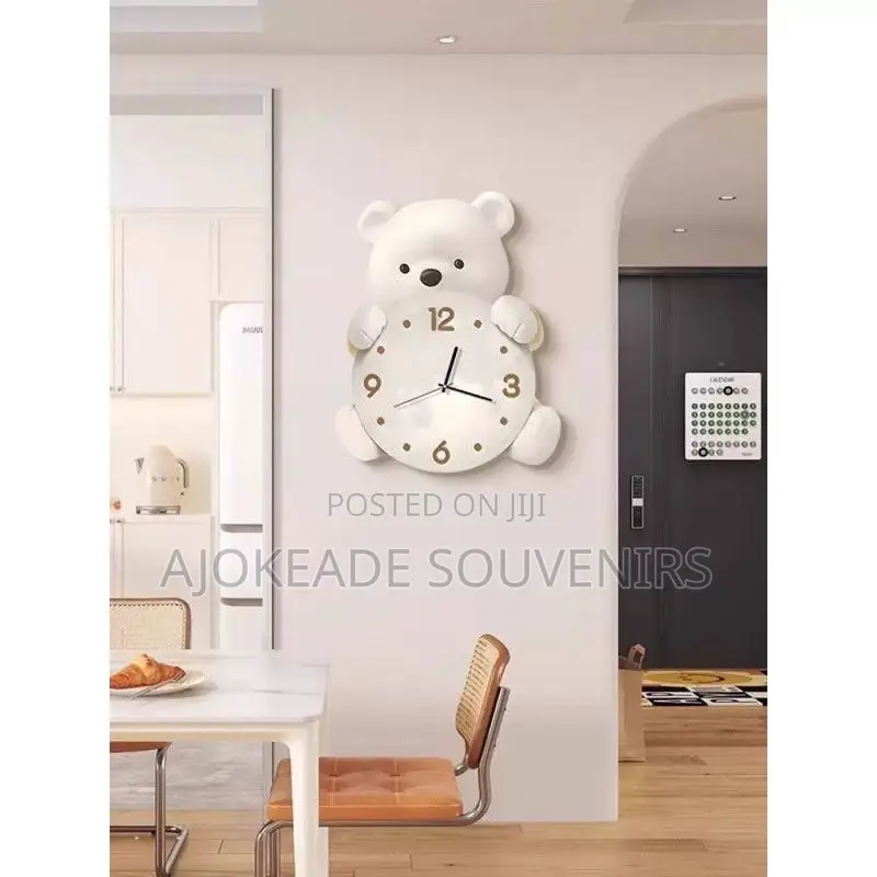 Cartoon Style Bear Wall Clock