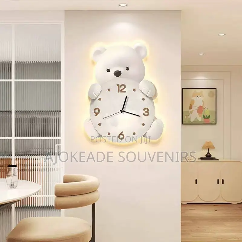 Cartoon Style Bear Wall Clock
