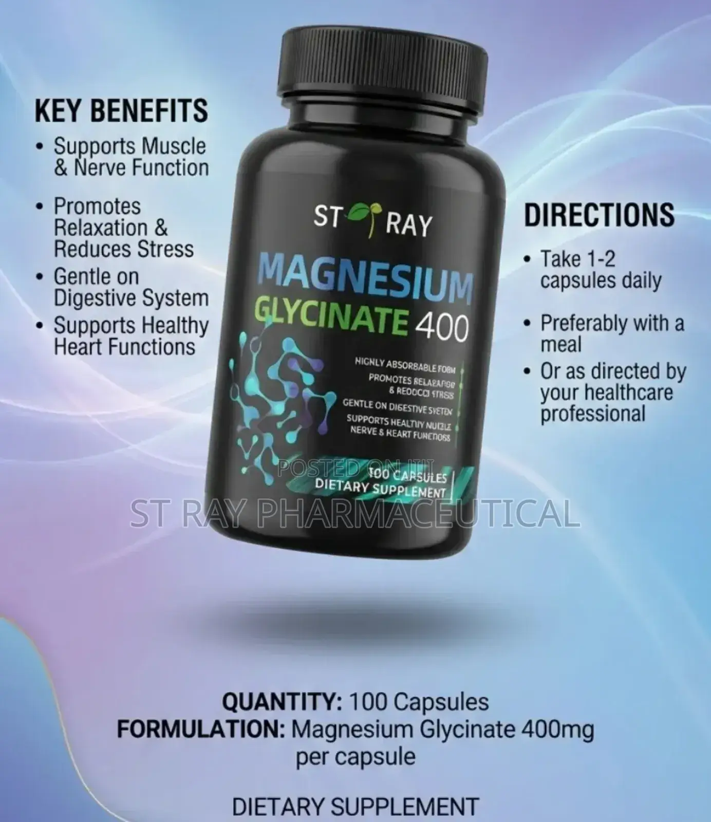 St Ray Magnesium Glycinate 400mg