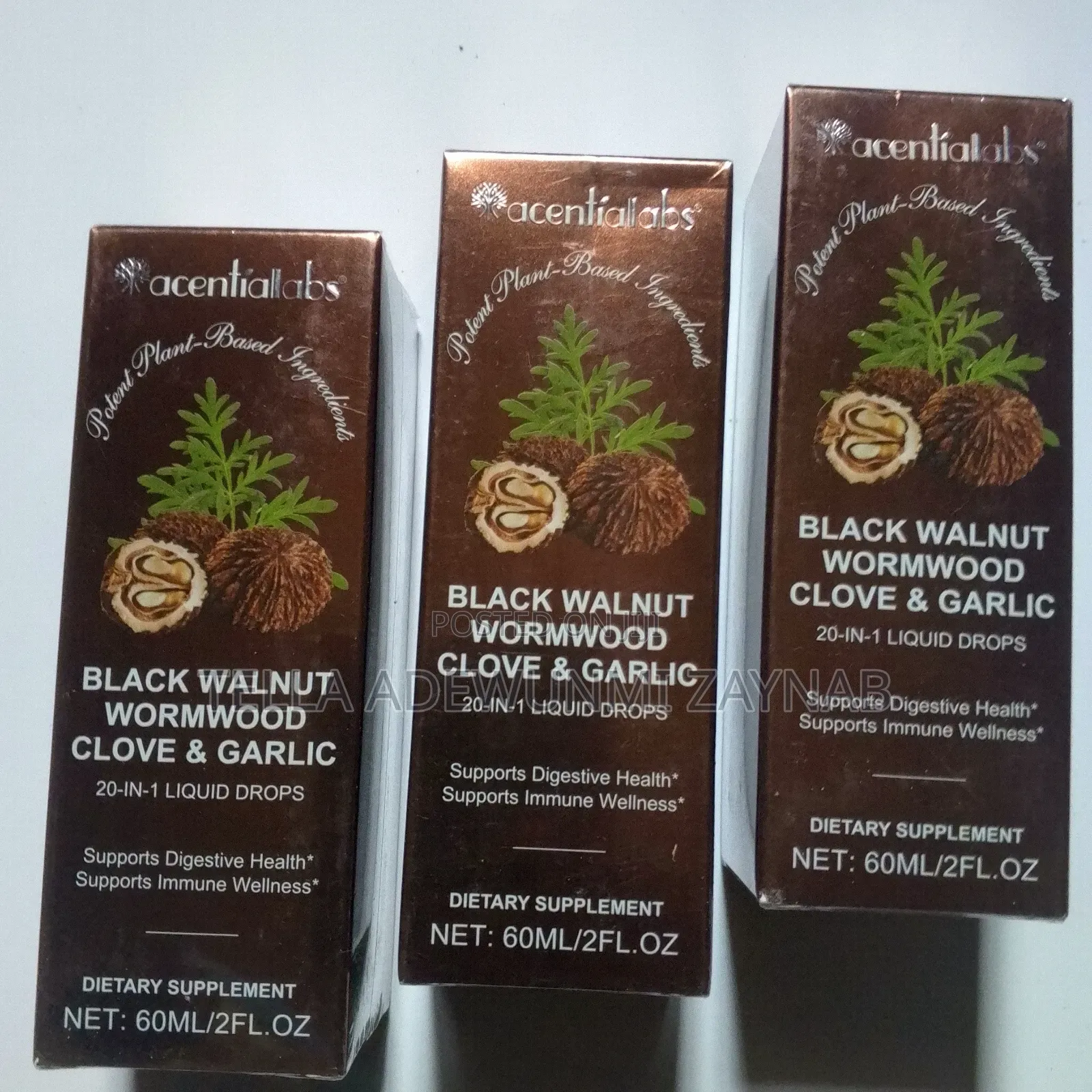 Black Walnut, Wormwood,Cloves Garlic -for Parasite Cleanse 60ml