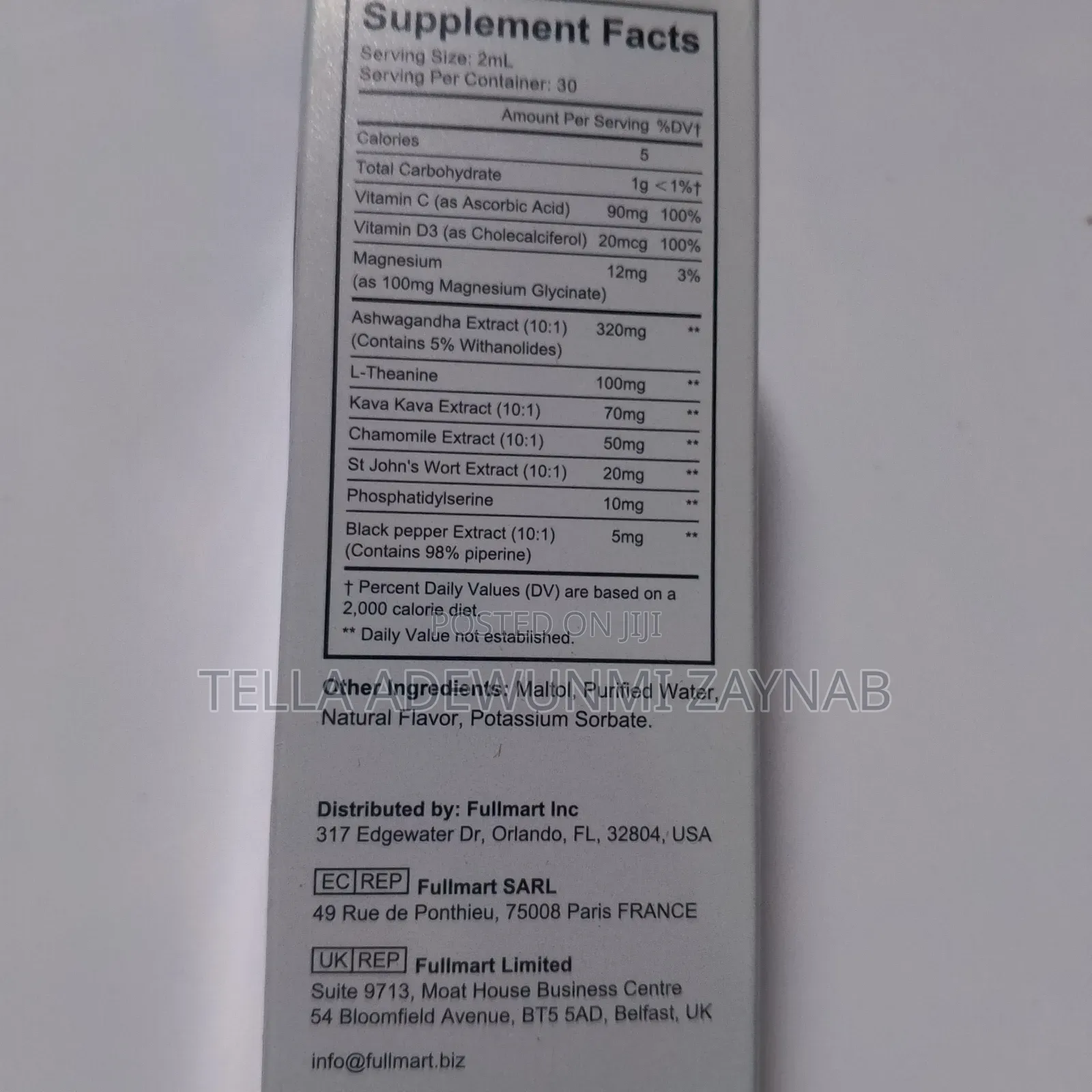 Cortisol Support Drops -Reduces Stress, Anxiety Level -60ml
