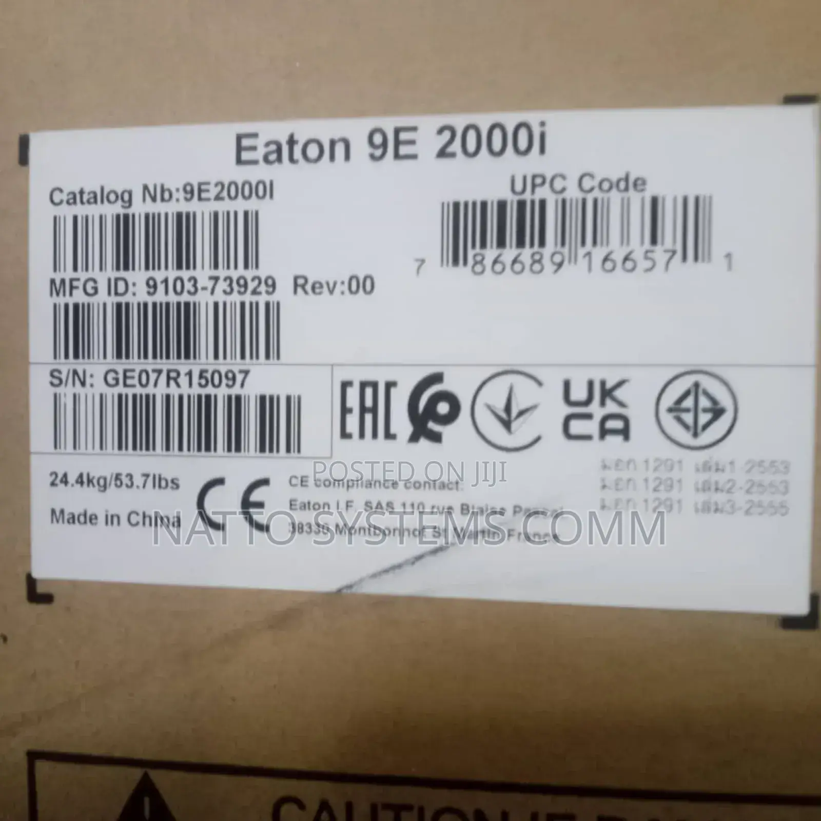 Eaton Ups 2000i Kva E9 2kva