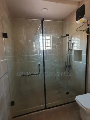 10mm Shower Glass Door With Black Accessories – Luxury Bathroom