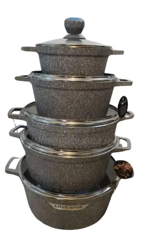 10-Piece High-Quality Granite Cookware Set.