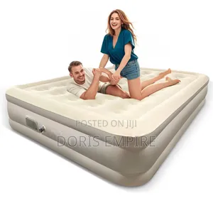 Double Queen Size Inflatable Air Mattress With Built-in Pump.