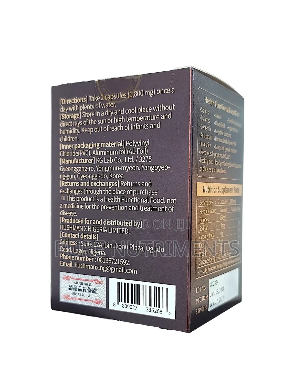 Korean Red Ginseng Extract Black 60 Capsules