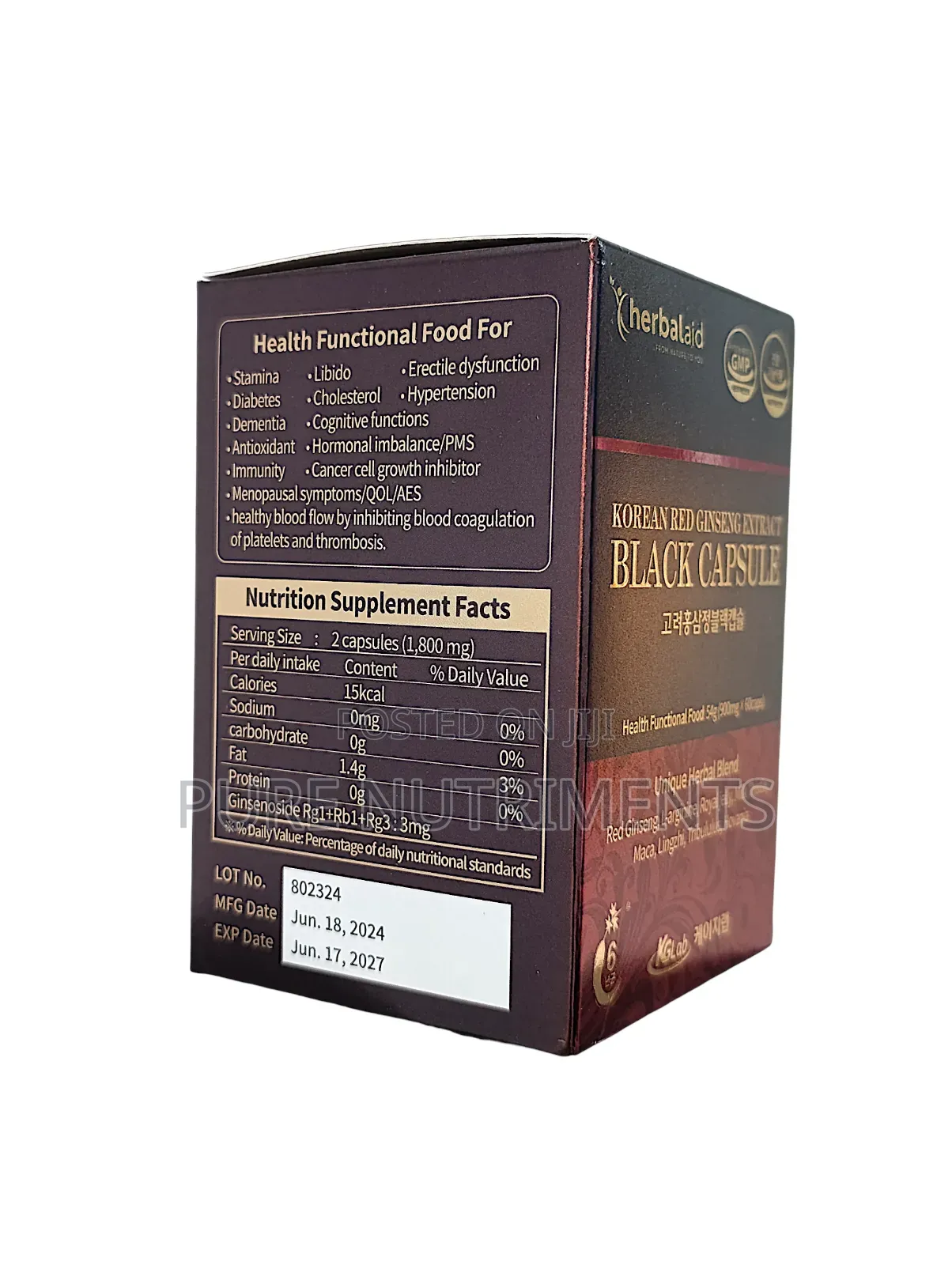 Korean Red Ginseng Extract Black 60 Capsules