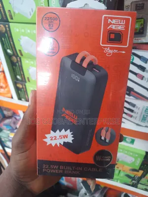 Newage22500mah Powerbank Digital Display Inbuilt Type-C iPhone Cable