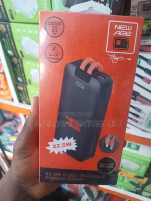 Newage22500mah Powerbank Digital Display Inbuilt Type-C iPhone Cable