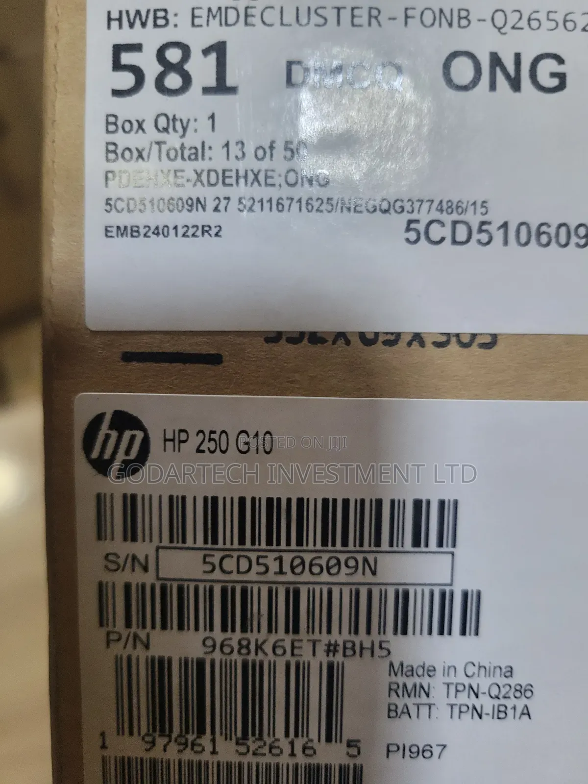 New Laptop HP 250 G10 8GB Intel Core i5 SSD 512GB