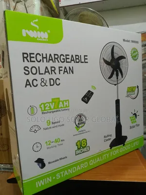 Iwin Rechargeable Solar Fan Ac Dc