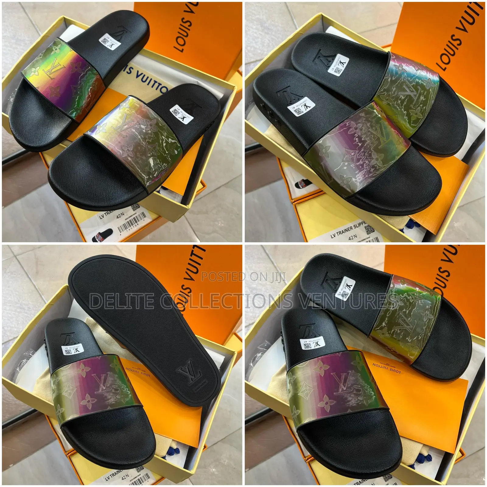Louis Vuitton Waterfront Mule Eclipse Slides 100% Authentic