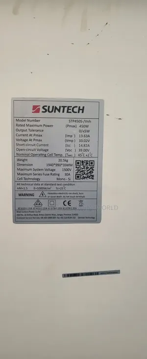 Monocrystalline Solar Panel 450w Suntech