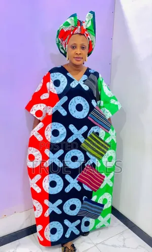 Comfortable Readymade Ankara/Aso Oke Comboboubou Patterned Gowns