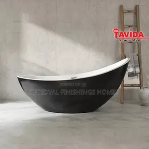 High-Quality Black and White Acrylic Bathtub