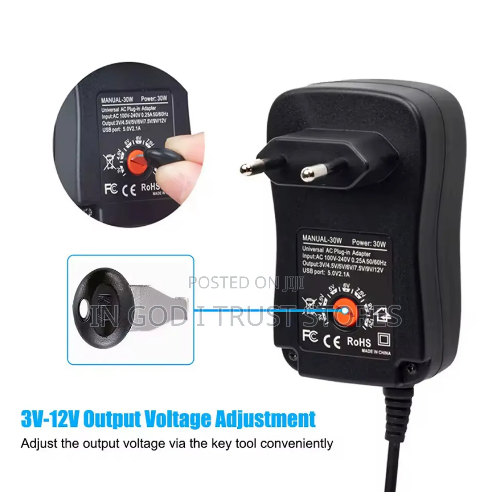 30w Universal Ac to Dc Power Supply Adapter