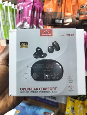 Tall Plus Model Hm-22 Open-Ear Comfort Wireless Earbuds.