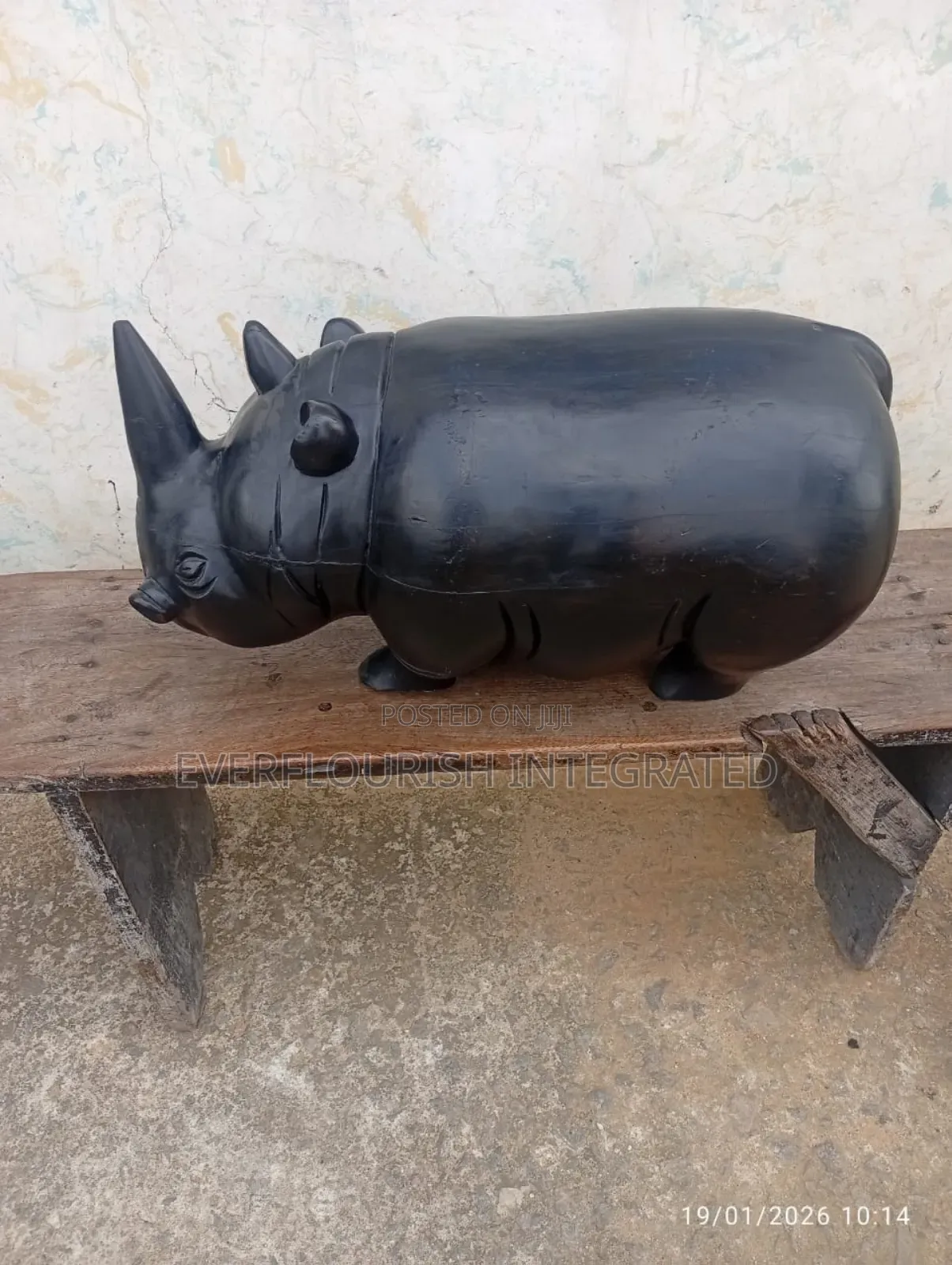 Rhino Image Wooden Sculpture