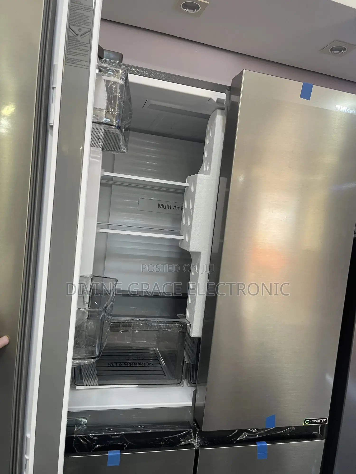 427l Brand New Inverter Side by Side Hisense Refrigerator (Silver)