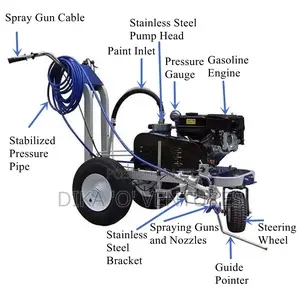 Push Airless Line Striper Pavement Cold Paintmarking Machine Parking