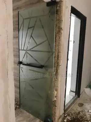 Glass Entrance Swing Door With Design