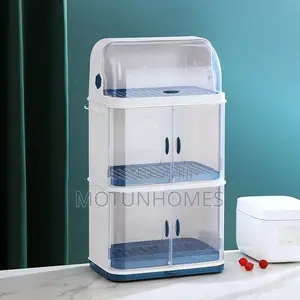 3tier Plastic Dish Storage Rack With Cover