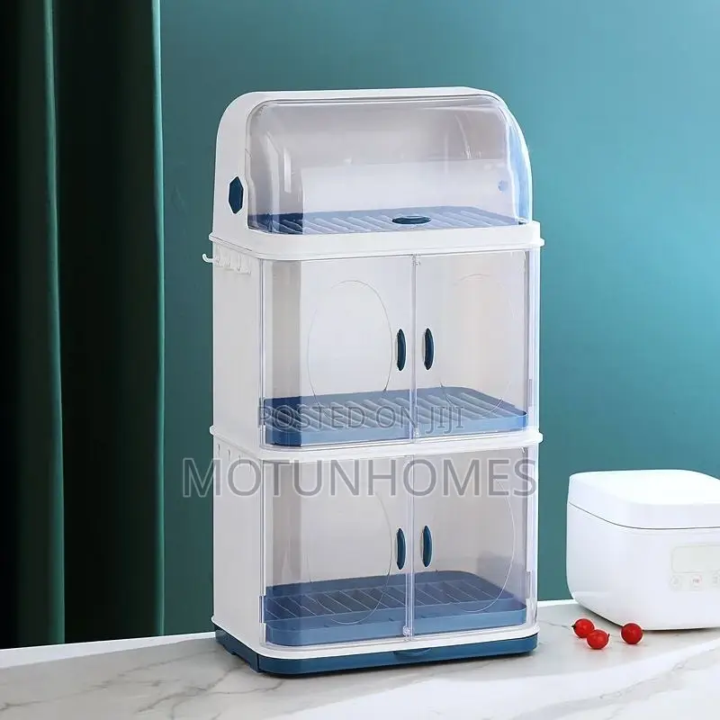 3tier Plastic Dish Storage Rack With Cover