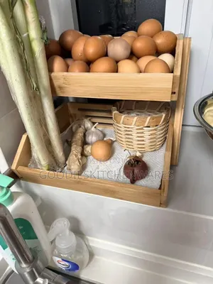 Multifunctional Wooden Fruit Rack Two Layers