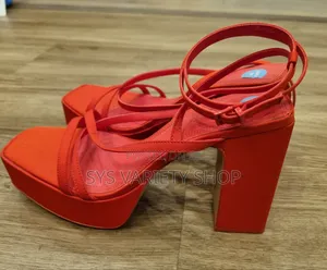 Stradivarius Platform Block Heels (Red)