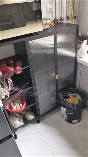 Multifunctional Kitchen Rack With Cover and Wheel