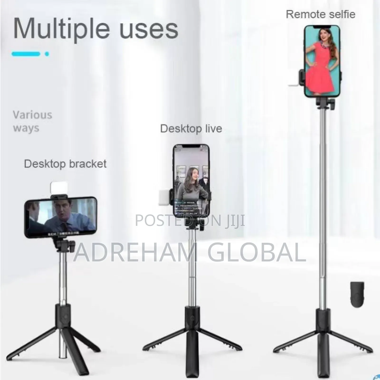 F210s 0.7m Wireless Adjustable Bluetooth Live Selfie Stick Fill Light