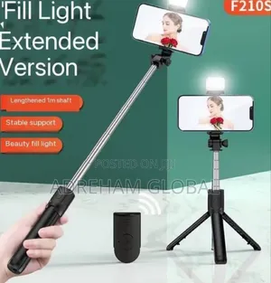 F210s 0.7m Wireless Adjustable Bluetooth Live Selfie Stick Fill Light