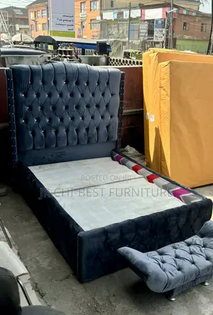 Inexpensive Good Quality 4.5 by 6 Padded Tufted Bedframe